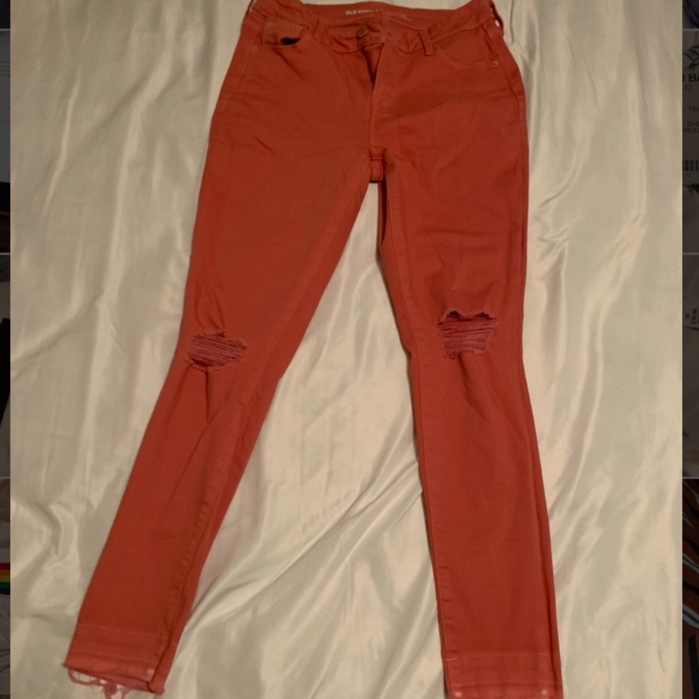 Pink colored jeans